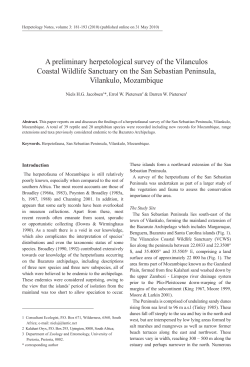 A preliminary herpetological survey of the Vilanculos Coastal