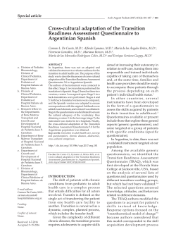 Cross-cultural adaptation of the Transition