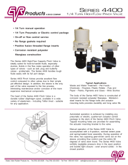 4400 1/4 Turn High-Flow Pinch Valve - Elasto