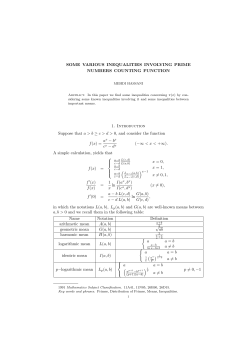 SOME VARIOUS INEQUALITIES INVOLVING PRIME NUMBERS
