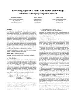 Preventing Injection Attacks with Syntax Embeddings