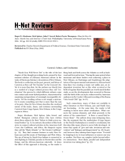 Carnival, Culture, and Creolization - H-Net