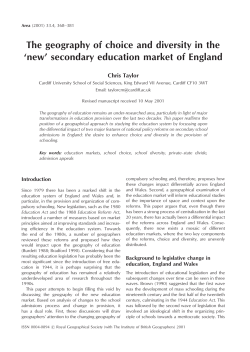 The geography of choice and diversity in the `new` secondary