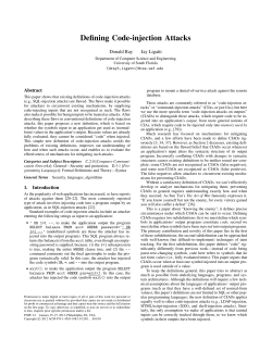 Defining Code-injection Attacks - CSE - USF