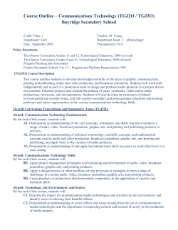 Course Outline &ndash; Communications Technology