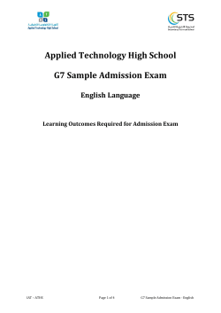 Applied Technology High School G7 Sample Admission Exam