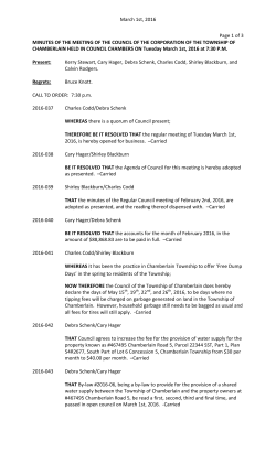03 01 2016 Minutes - Township of Chamberlain