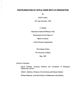 pasteurization of apple cider with uv irradiation