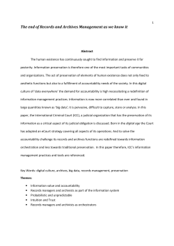 The end of Records and Archives Management as we know it