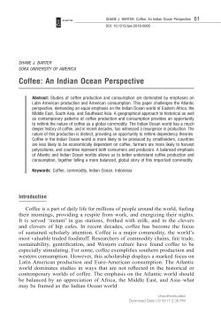 Coffee: An Indian Ocean Perspective