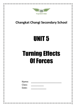 UNIT 5 Turning Effects Of Forces