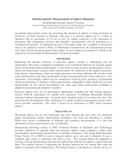 Interferometric Measurement of Sphere Diameter