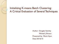 Initializing K-means Batch Clustering