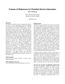 Frames of Reference for Portable Device Interaction