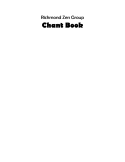 Chant Book - Richmond Zen