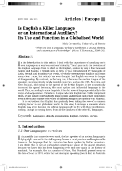 Europe Is English a Killer Language or an International