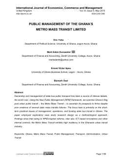 public management of the ghana`s metro mass transit limited