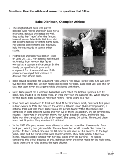 Babe Didrikson, Champion Athlete