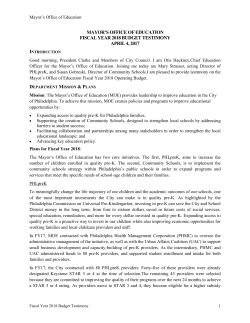 Mayor`s Office of Education Testimony &ndash; April 4, 2017