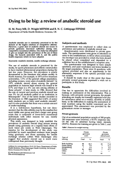 Dying to be big: a review of anabolic steroid use