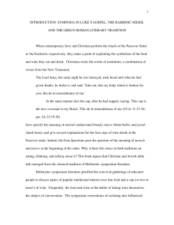 SYMPOSIA IN LUKE`S GOSPEL, THE RABBINIC