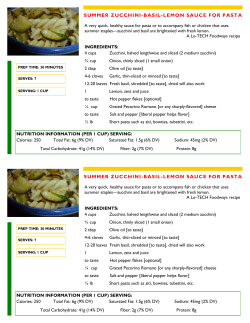 Summer Zucchini-Basil-Lemon Sauce for Pasta