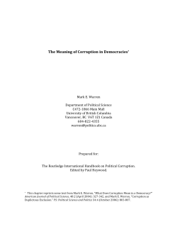 The Meaning of Corruption in Democracies*