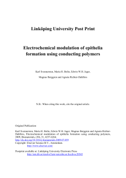 Electrochemical modulation of epithelia formation using conducting