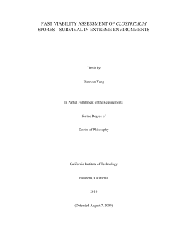 fast viability assessment of clostridium spores&mdash;survival in extreme
