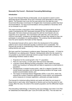 Electorate Forecasting Methodology Introduction As part of the