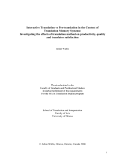 Interactive Translation vs Pre-translation in the Context of