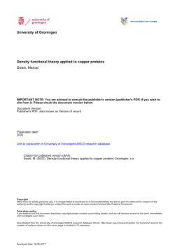 University of Groningen Density functional theory applied to copper