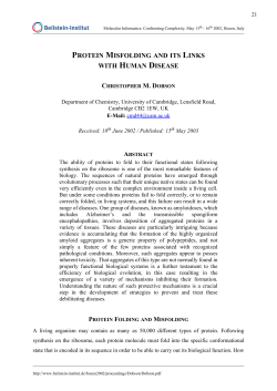protein misfolding and its links with human disease - Beilstein
