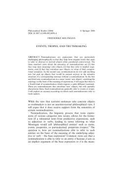 EVENTS, TROPES, AND TRUTHMAKING While the view that