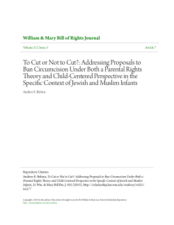 To Cut or Not to Cut?: Addressing Proposals to Ban Circumcision