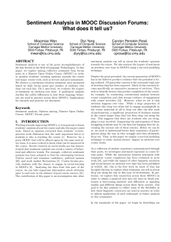 Sentiment Analysis in MOOC Discussion Forums: What does it tell us?