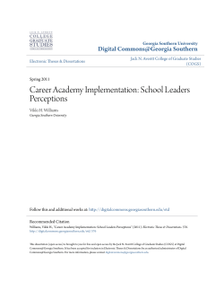 Career Academy Implementation: School Leaders Perceptions