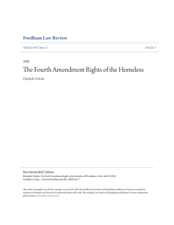 The Fourth Amendment Rights of the Homeless