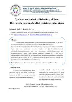 Synthesis and Antimicrobial activity of Some Heterocyclic