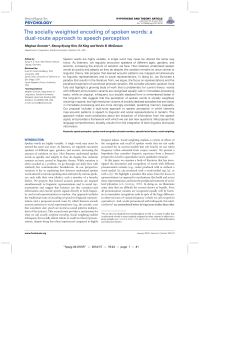 The socially weighted encoding of spoken words: a dual