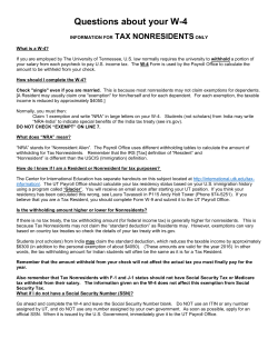 Questions about your W-4 - Center for International Education