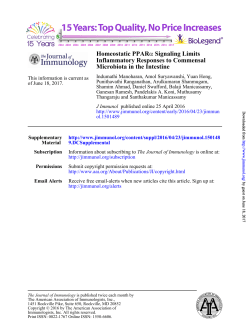 Homeostatic PPAR&alpha; Signaling Limits Inflammatory Responses to