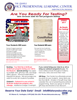 Spring Education Brochure 2017 - The Quayle Vice Presidential