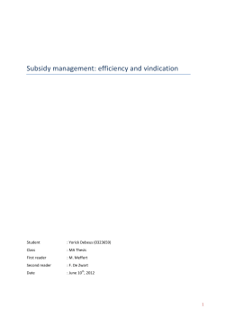 Subsidy management: efficiency and vindication