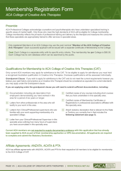 Membership Registration Form - Australian Counselling Association