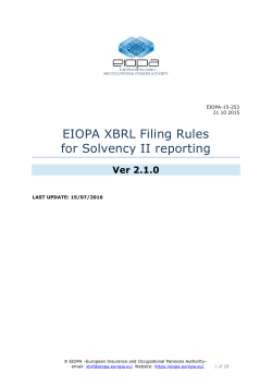 EIOPA XBRL Filing Rules for Solvency II reporting
