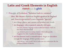 Latin and Greek Elements in English