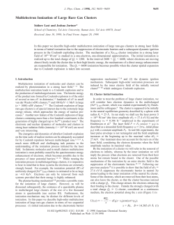 Multielectron Ionization of Large Rare Gas Clusters