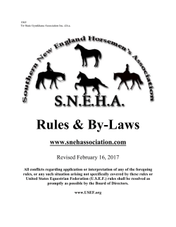 2017 S.N.E.H.A. RULE BOOK - Southern New England Horsemen`s