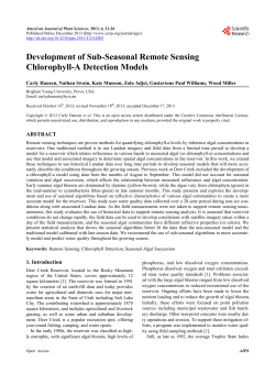 Development of Sub-Seasonal Remote Sensing Chlorophyll